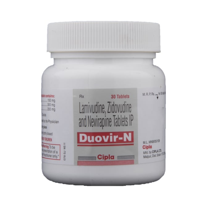 Lamivudine (150mg) + Zidovudine (300mg) + Nevirapine (200mg) Duovir N Tablet - Image 4